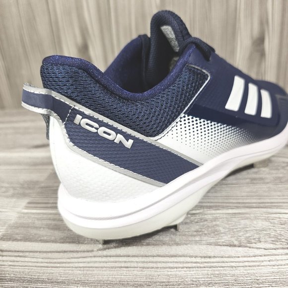 Adidas Icon 7 Low Top Metal Baseball Cleats-Navy/White-S23853-Men\'s Size 13 NEW main image 6